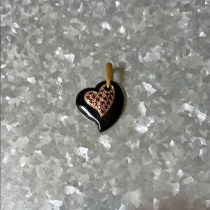 Black Onyx and Garnet 10K Yellow Gold Enhancer